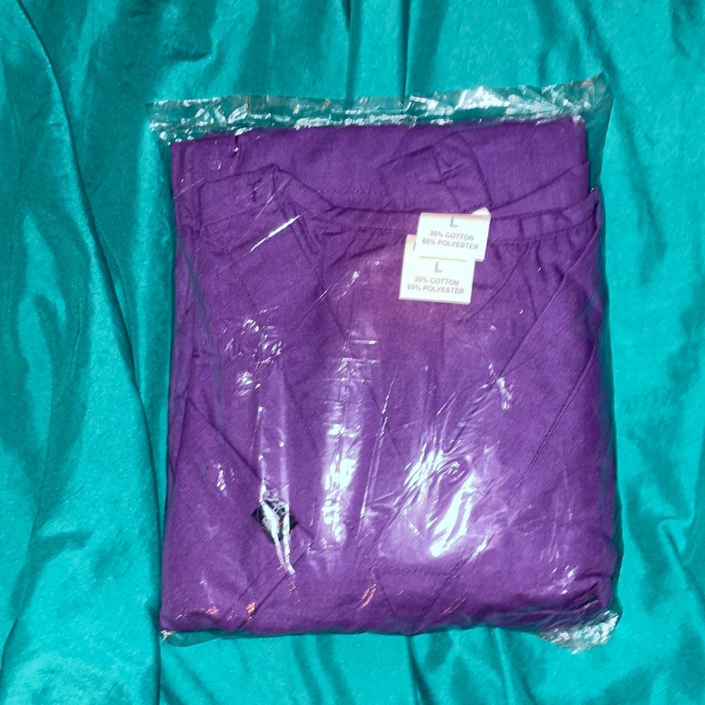 NWT 3 Piece Scrub Set Purple size large